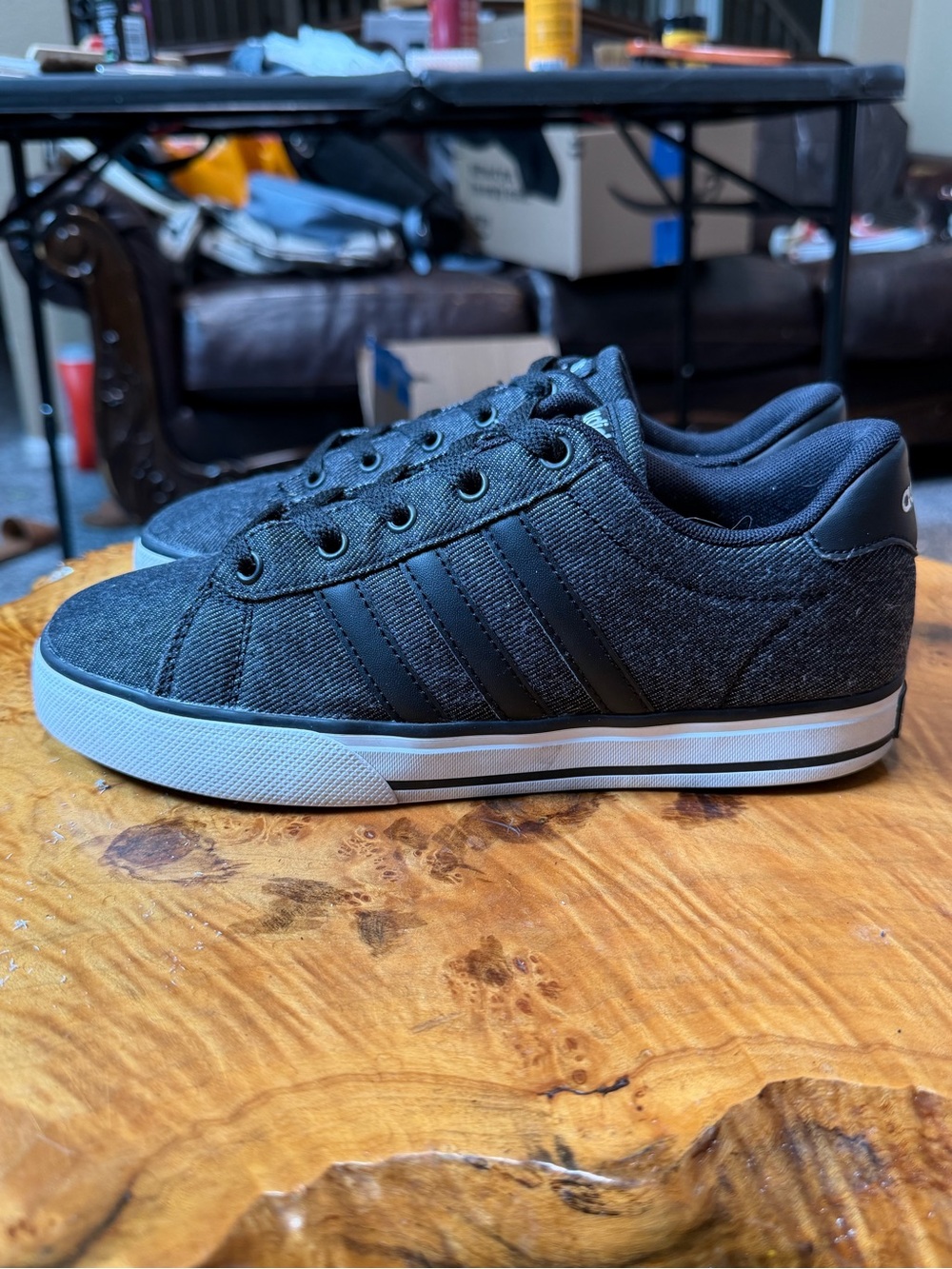 Adidas Daily K Black Denim Sneakers Kids/Men 5.5 /Women 7